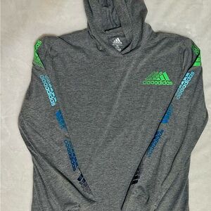 Boys size Large 14/16 Adidas Gray long sleeve Hoodie